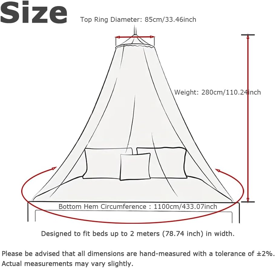 Bed Canopy Mosquito Net for Bed, Mesh Dome Room Decor,Blue