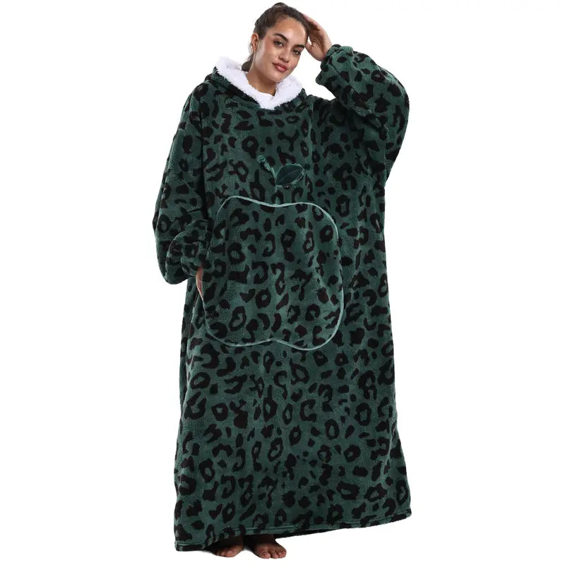 Msrlassn Plus Size Wearable Blanket Hoodie as Gift for Women Men Mom Girlfriend, 1Pcs Oversized Nightgown Loungewear Womenswear Wearable Hoodie Halloween Sherpa Fleece Sweatshirt Blanket Warm Hoodie with Pocket