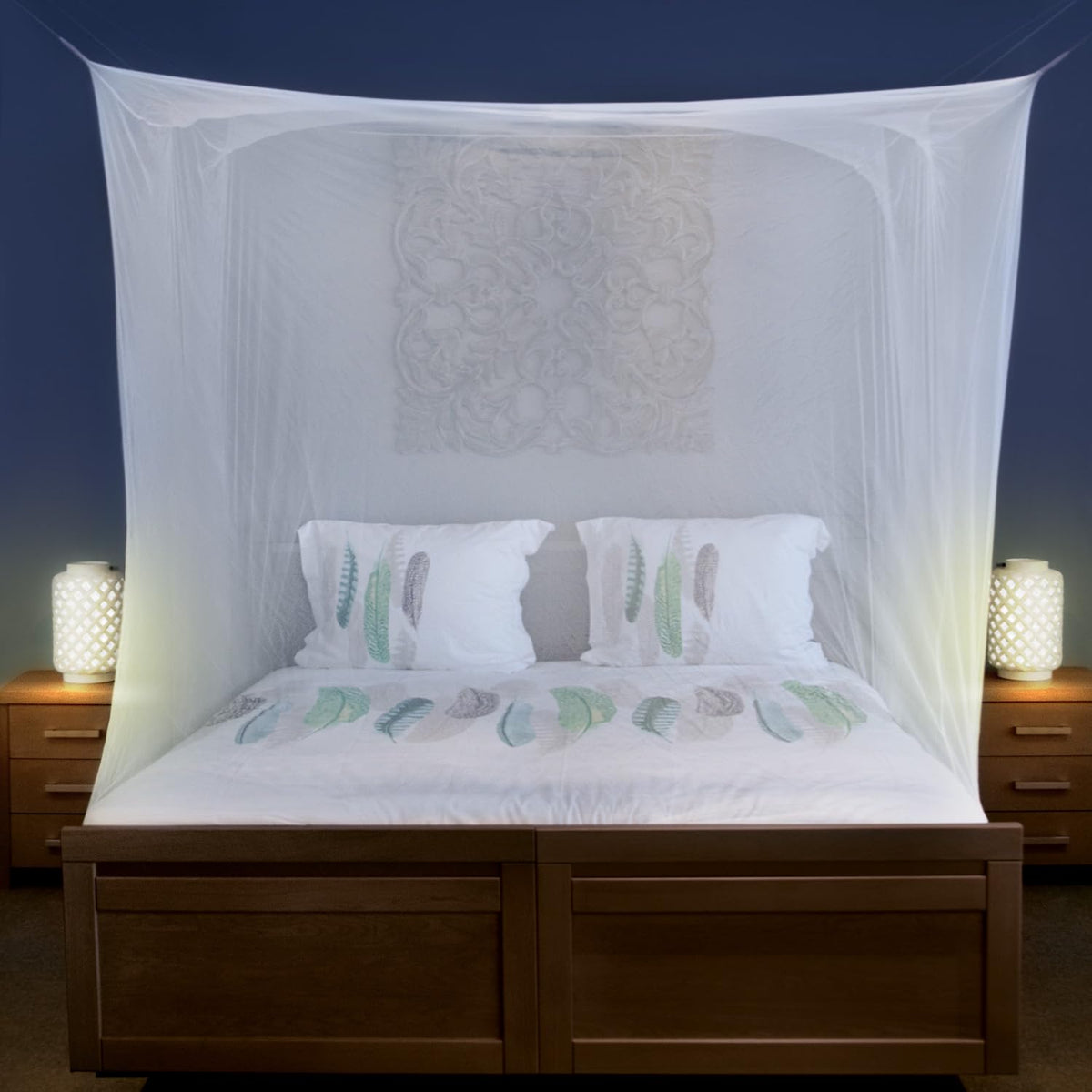 Mosquito Net for Queen & King-Size Beds - 2-Side-Opening Bed Canopy