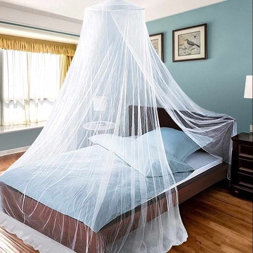 AIFUSI Mosquito Net for Bed, King Size Bed Canopy Hanging Curtain Netting, Princess Round Hoop Sheer Bed Canopy for All Kids Baby Cribs and Adult Beds Fit Twin, Full, Queen - Black
