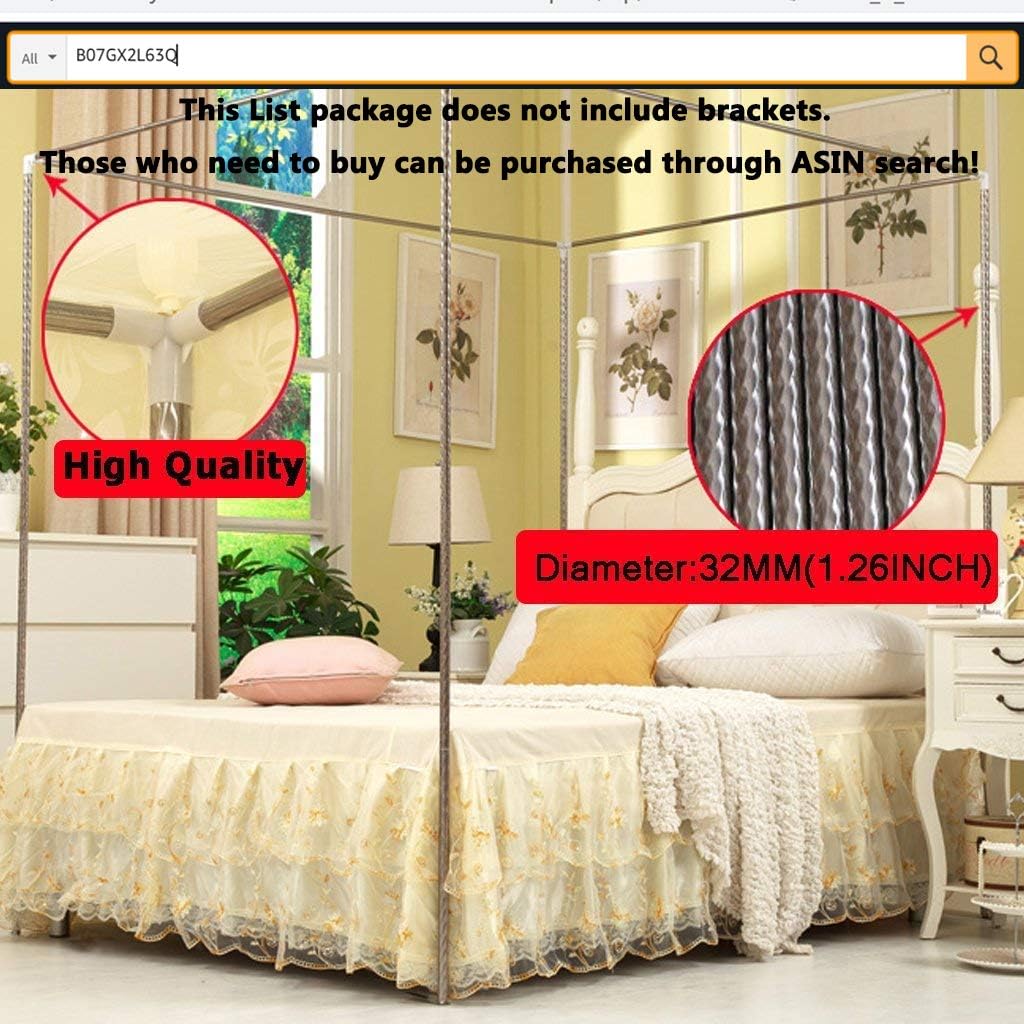 Obokidly Retro Flower Lace Mosquito Net Oldshools Fashioned Style Bed Curtain Canopy for Girls Adults Women Queen King Cal King Size Bed (White-Flowers, King), OBMCN3139