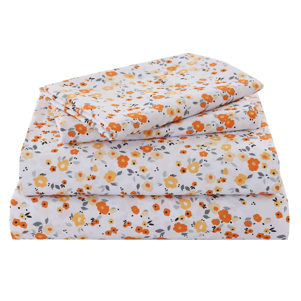 King Size Bed Sheets Set Black Floral Dark Botanical Deep Pocket Bedsheets