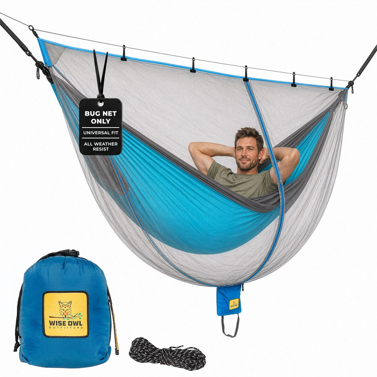 Wise Owl Outfitters Hammock Bug Net – Mosquito Net for Hammock, Lightweight Bug Netting for Camping, Hiking, Backpacking, Forest & Outdoor Use