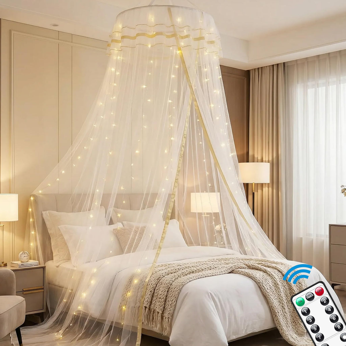 Bed Canopy with Fairy Lights