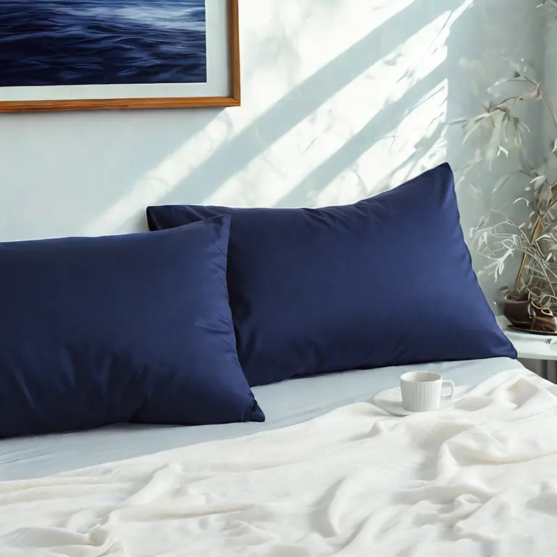 100% Cotton Pillowcases (2-Pack) - Anti-Allergic, Soft, Breathable, Easy-Care Bedding with Envelope Closure, Suitable for Sensitive Skin, Ideal for Restful Sleep & Minimalist Bedroom Clean Aesthetic Linens