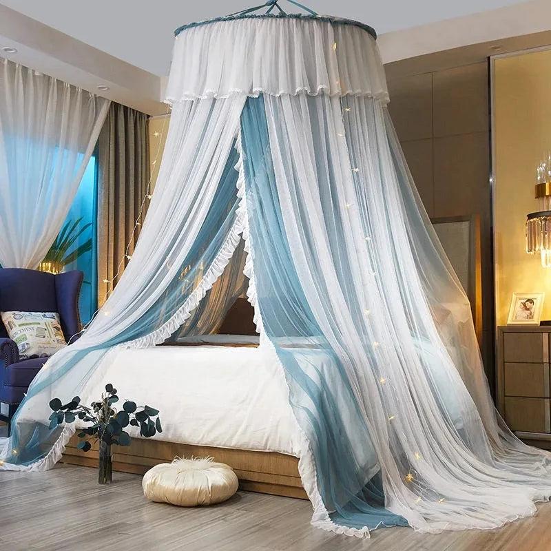 Large Space Dome Hanging Mosquito Net Free Install Double Bed Mosquito Net Foldable Princess Style Lace Gauze Bed Curtain