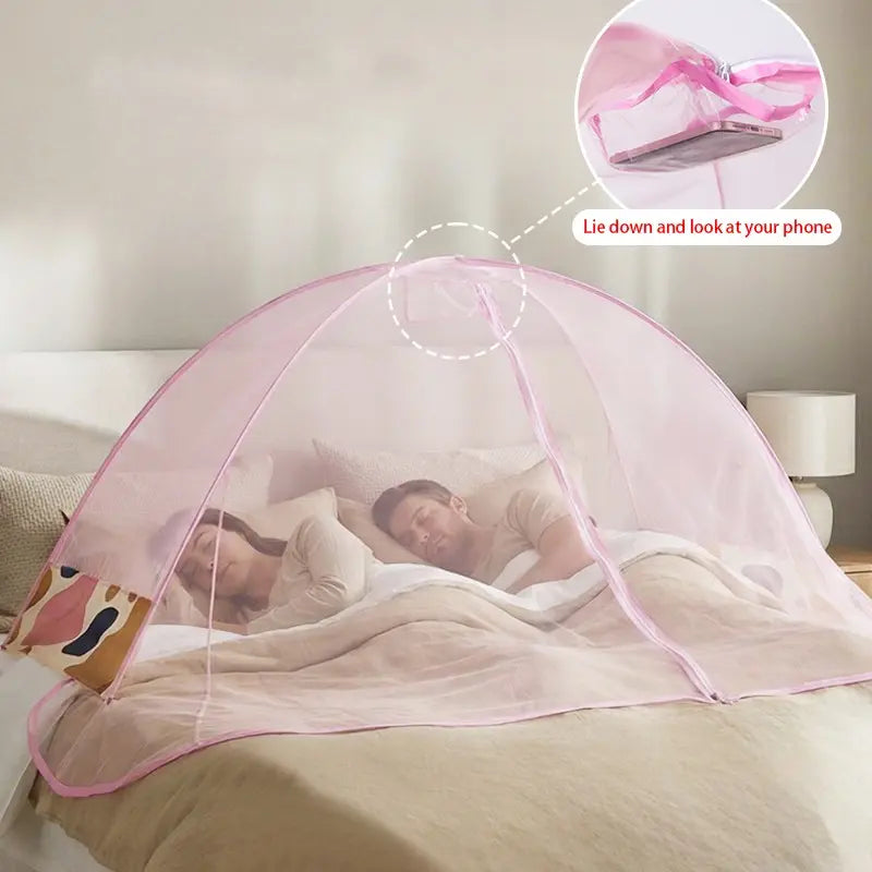 Portable Mosquito Proof Net Face Head Cover Convenient Foldable for 2 Person Home Bed Student Dormitory