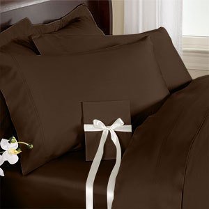 600 Thread Count Four (4) Piece Full Size Taupe Solid Bed Sheet Set, 100% Egyptian Cotton, Premium Hotel Quality