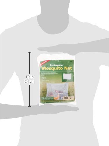 Coghlan's Rectangular Mosquito Net – Lightweight Mesh Canopy for Camping, Travel, and Outdoor Use – Includes Tie Loops, Carry Bag, Twine, Hooks, Anchors, Nails – White, 78" x 32" x 59"