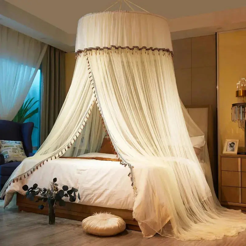 Large Space Dome Hanging Mosquito Net Free Install Double Bed Mosquito Net Foldable Princess Style Lace Gauze Bed Curtain