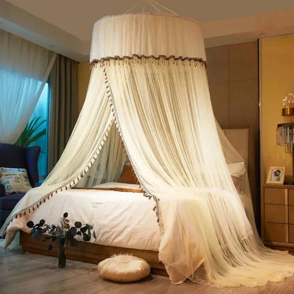 Large Space Dome Hanging Mosquito Net Free Install Double Bed Mosquito Net Foldable Princess Style Lace Gauze Bed Curtain