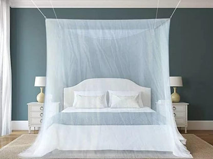Premium Bed Mosquito Net – Full & Queen Size, Elegant White Rectangular Canopy, 360° Protection with Breathable Mesh and Easy Installation