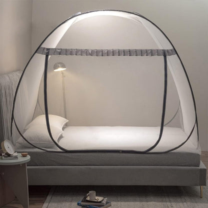 Mengersi Mosquito Net Pop Up Tent for Bed,Bed Canopy with Net Bottom,Mosquito Netting Bed Tent,Bed,Suit for Indoor Outdoor,Camping Tent,Insect Screen(Full/Queen, Gray)