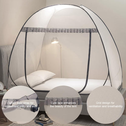 Mengersi Mosquito Net Pop Up Tent for Bed,Bed Canopy with Net Bottom,Mosquito Netting Bed Tent,Bed,Suit for Indoor Outdoor,Camping Tent,Insect Screen(Full/Queen, Gray)