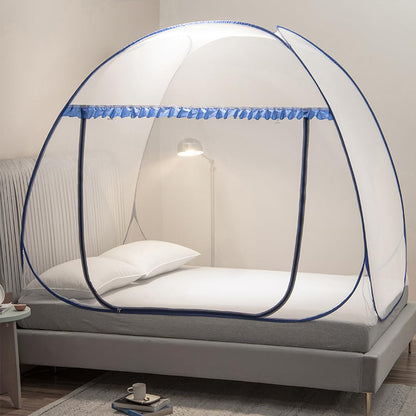 Mengersi Mosquito Net Pop Up Tent for Bed,Bed Canopy with Net Bottom,Mosquito Netting Bed Tent,Bed,Suit for Indoor Outdoor,Camping Tent,Insect Screen(Full/Queen, Gray)