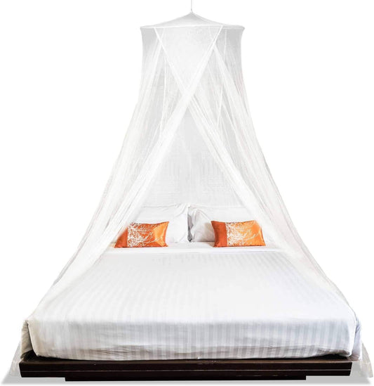 MEKKAPRO Extra-Large King Mosquito Bed Net, Made for King Queen and Twin, Bed Mosquito Netting | Bed Canopy Curtains, White Mosquito Netting