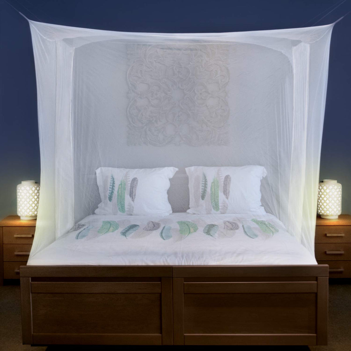 Mosquito Net for Queen & King-Size Beds - 2-Side-Opening Bed Canopy