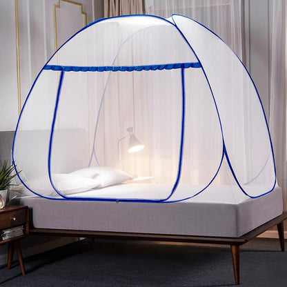 Mengersi Mosquito Net Pop Up Tent for Bed,Bed Canopy with Net Bottom,Mosquito Netting Bed Tent,Bed,Suit for Indoor Outdoor,Camping Tent,Insect Screen(Full/Queen, Gray)