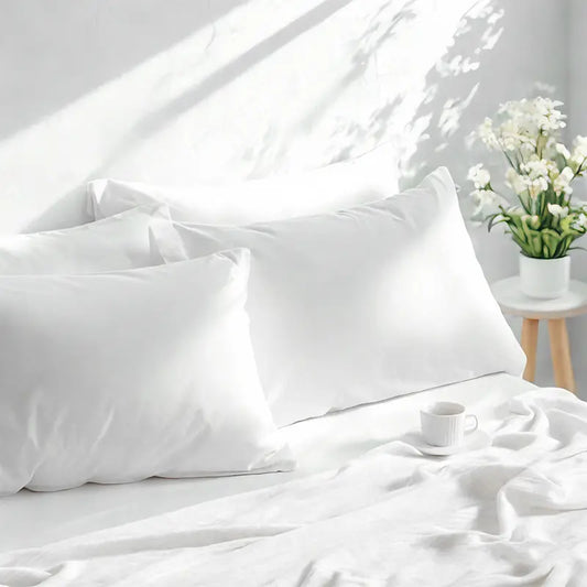 100% Cotton Pillowcases (2-Pack) - Anti-Allergic, Soft, Breathable, Easy-Care Bedding with Envelope Closure, Suitable for Sensitive Skin, Ideal for Restful Sleep & Minimalist Bedroom Clean Aesthetic Linens