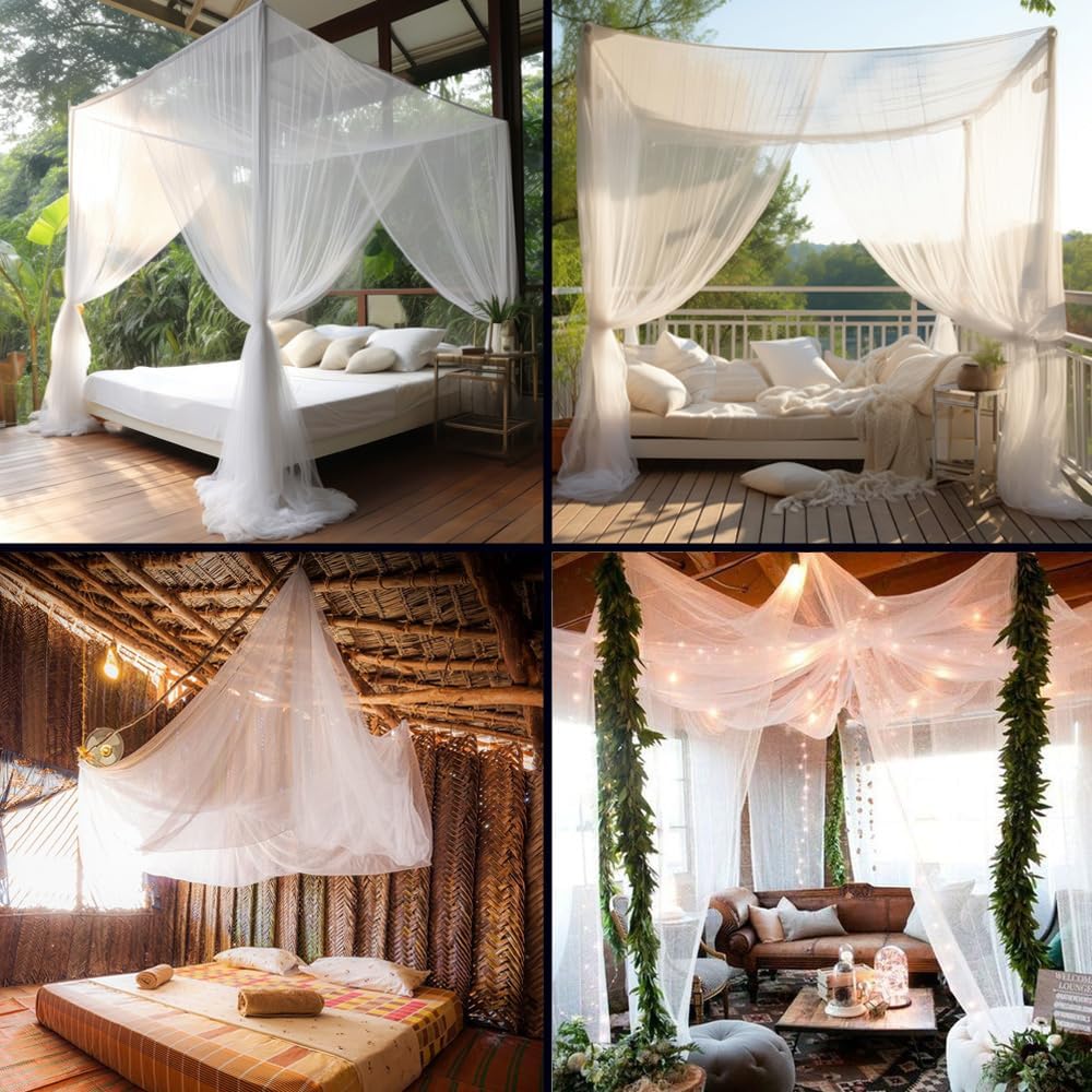 Mosquito Net for Queen & King-Size Beds - 2-Side-Opening Bed Canopy