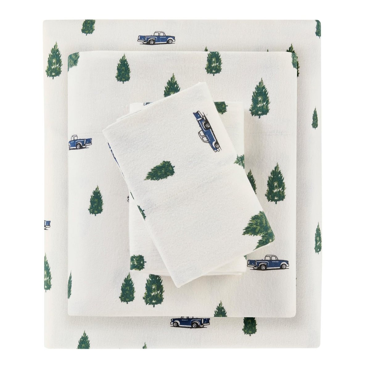 Woolrich Cotton Sheet Set Cottage Charms Print, 100% Cotton Flannel Sheets Warm & Fuzzy Bedding Set Queen Size Sheets, Fitted Pocket Fits Up to 14" Mattress, Queen Brown Plaid, 4 Piece