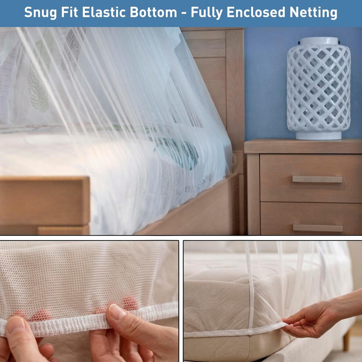 Mosquito Net for Queen & King-Size Bed - Fully Enclosed Bed Canopy
