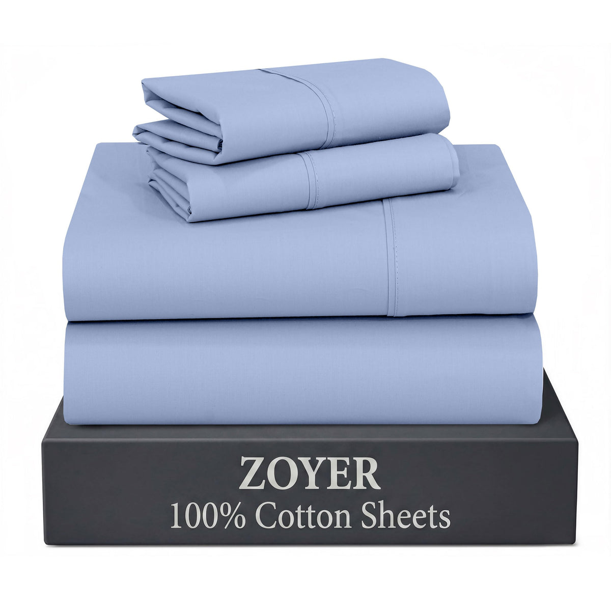 ZOYER 100% Cotton Queen Sheets, Percale Weave, Soft Sand