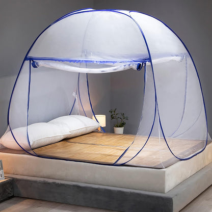 Mosquito Net for Bed, Folded Size 12 inch Portable Camping Travel Mosquito Net, Pop Up Mosquito Tent with Double Entry for King Queen Size Bed (Folded 12 Inch, 71"x79"x59")