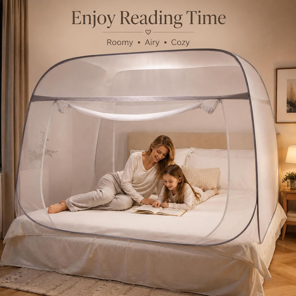 Mosquito Net,Pop-Up Portable Tent for Bed,L87xW79xH67in