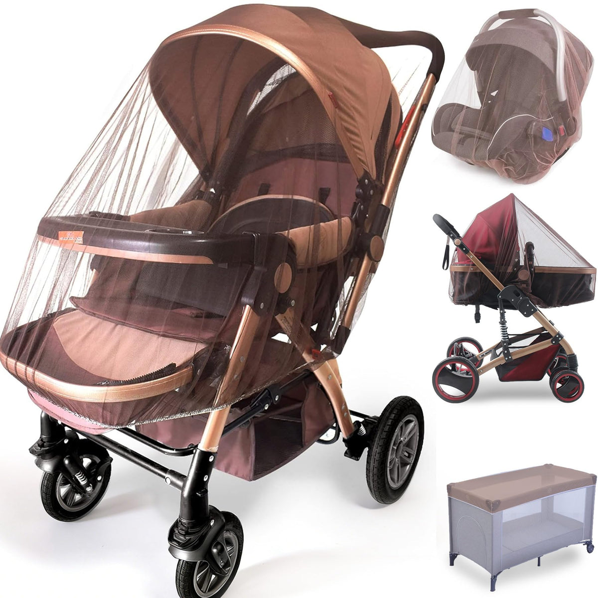 Sysmie 2 Pack Baby Stroller Mosquito Net, Durable Mesh Protection, Black