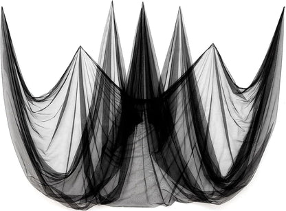 2Pcs 13x10ft Ultra-fine Mesh Mosquito Net, for Halloween Black Gauze Cloth