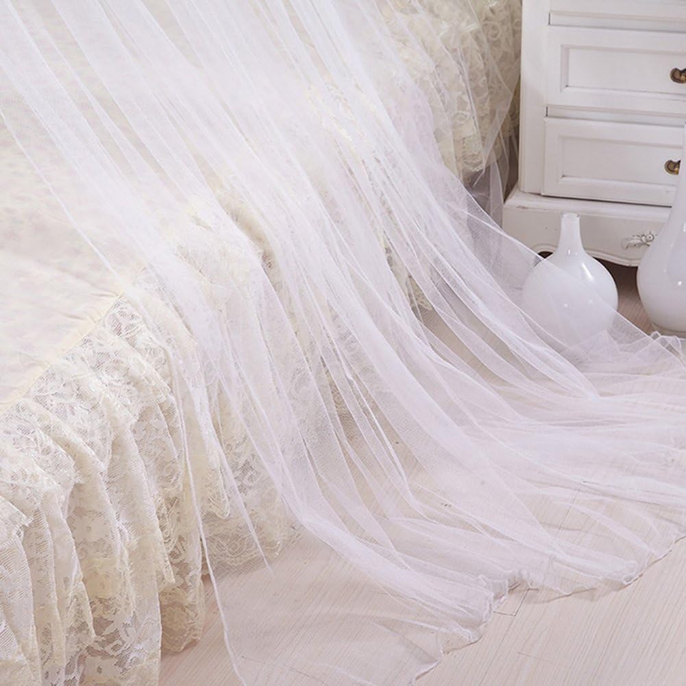 GOLF 1PCS Mosquito Nets, Insect Bug Protection Bed Canopy Elegant Lace Hanging Curtain, Ideal for Home Travel (White)