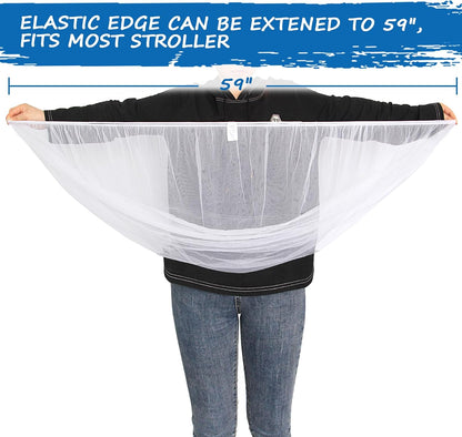 Baby Mosquito Net for Stroller, Bug Net and Mesh Protection,White