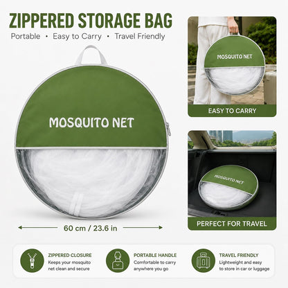 Mosquito Net,Pop-Up Portable Tent for Bed,L87xW79xH67in