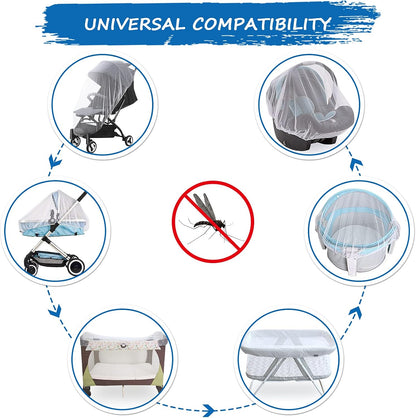 Baby Mosquito Net for Stroller, Bug Net and Mesh Protection,White
