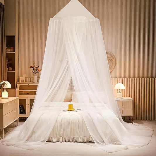 Princess Decor Canopy for Kids Bed, Soft and Durable Bed Canopy for Girls Room Tent Canopy Dreamy Mosquito Net Bedding, Children Reading Nook Canopies Indoor (White net)