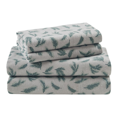 Woolrich Cotton Sheet Set Cottage Charms Print, 100% Cotton Flannel Sheets Warm & Fuzzy Bedding Set Queen Size Sheets, Fitted Pocket Fits Up to 14" Mattress, Queen Brown Plaid, 4 Piece