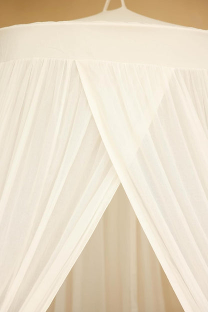100% Cotton Bed Canopy for Queen & King-Size Beds | 2 Decorative Openings