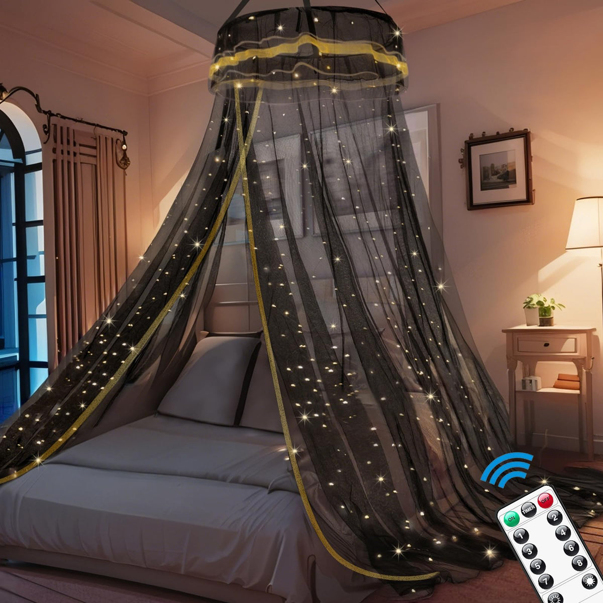 Bed Canopy with Fairy Lights