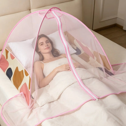 Portable Mosquito Proof Net Face Head Cover Convenient Foldable for 2 Person Home Bed Student Dormitory