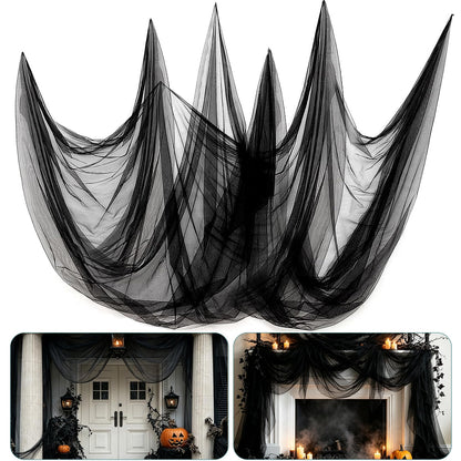 2Pcs 13x10ft Ultra-fine Mesh Mosquito Net, for Halloween Black Gauze Cloth