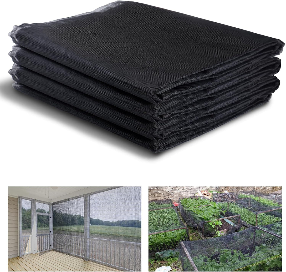 10x33ft Strong PP Nanocomposite Mosquito Net Garden Netting, Black