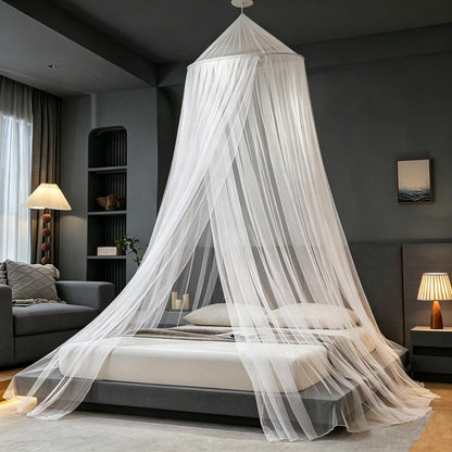 Mengersi Bed Canopy Mosquito Net for Bed,Canopy Bed Curtains for Twin Full Queen King Size Bed,Dome Mosquito Netting for Indoor Outdoor,Kid and Adult Beds-Ivory