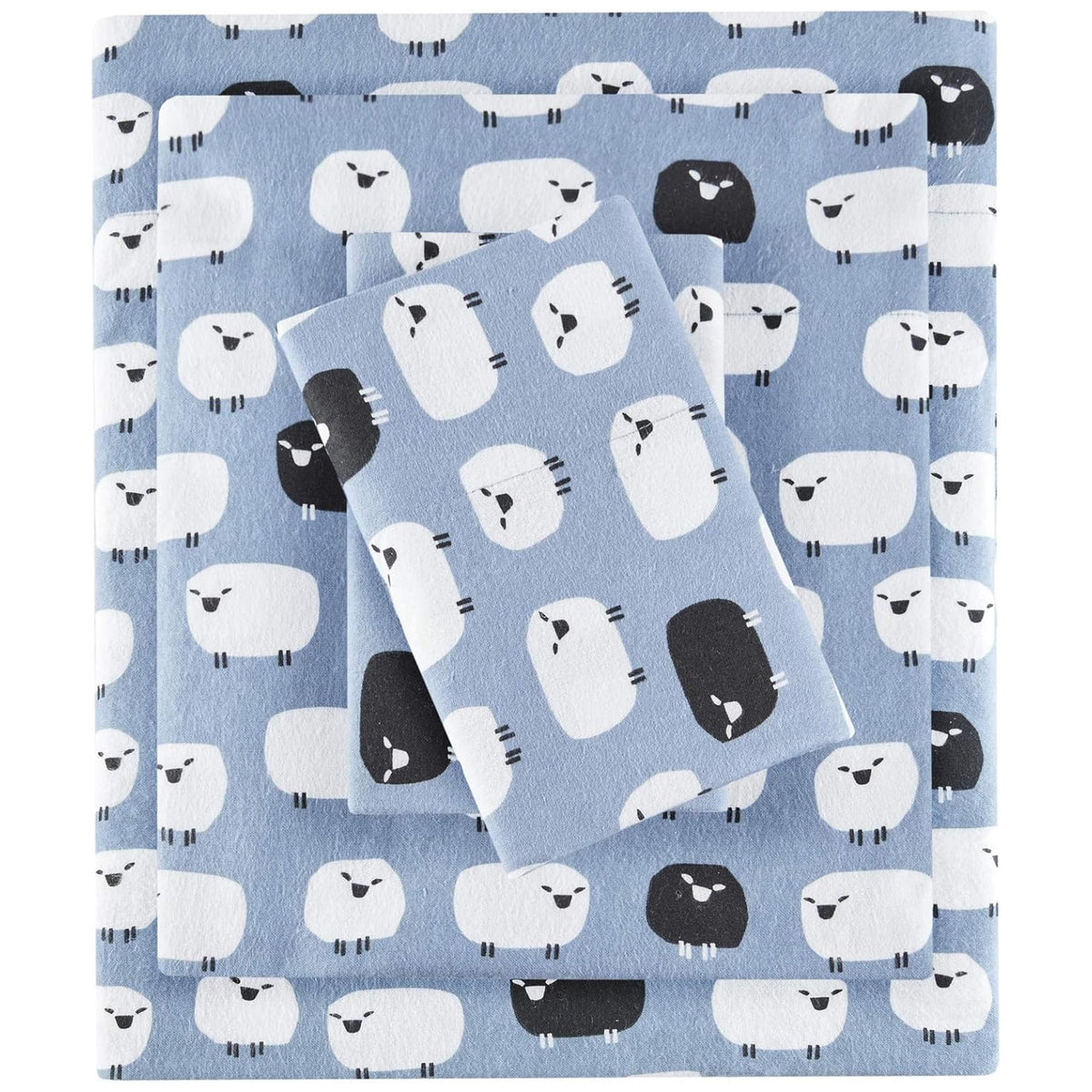Woolrich Cotton Sheet Set Cottage Charms Print, 100% Cotton Flannel Sheets Warm & Fuzzy Bedding Set Queen Size Sheets, Fitted Pocket Fits Up to 14" Mattress, Queen Brown Plaid, 4 Piece