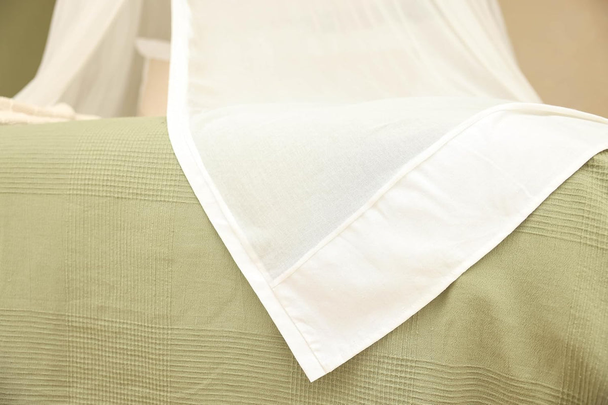 100% Cotton Bed Canopy for Queen & King-Size Beds | 2 Decorative Openings