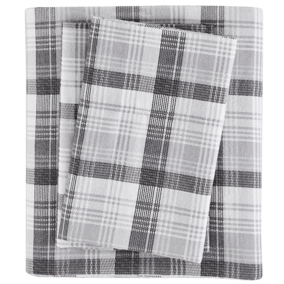 Woolrich Cotton Sheet Set Cottage Charms Print, 100% Cotton Flannel Sheets Warm & Fuzzy Bedding Set Queen Size Sheets, Fitted Pocket Fits Up to 14" Mattress, Queen Brown Plaid, 4 Piece