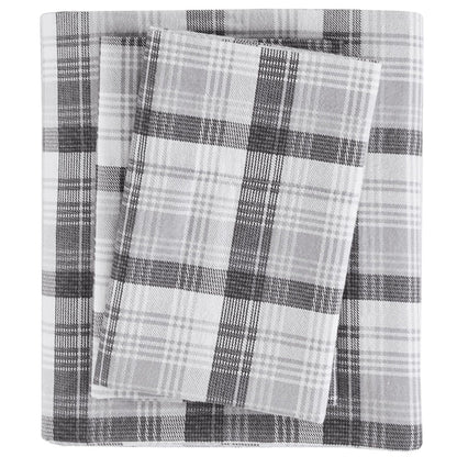 Woolrich Cotton Sheet Set Cottage Charms Print, 100% Cotton Flannel Sheets Warm & Fuzzy Bedding Set Queen Size Sheets, Fitted Pocket Fits Up to 14" Mattress, Queen Brown Plaid, 4 Piece