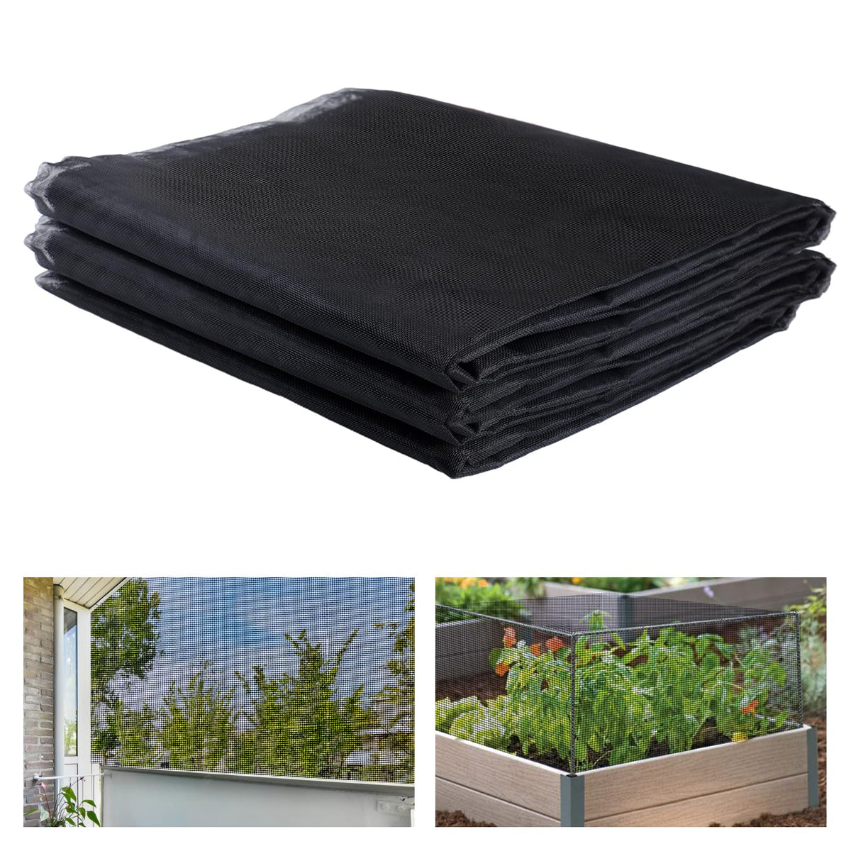 10x33ft Strong PP Nanocomposite Mosquito Net Garden Netting, Black
