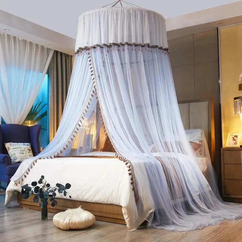 Large Space Dome Hanging Mosquito Net Free Install Double Bed Mosquito Net Foldable Princess Style Lace Gauze Bed Curtain