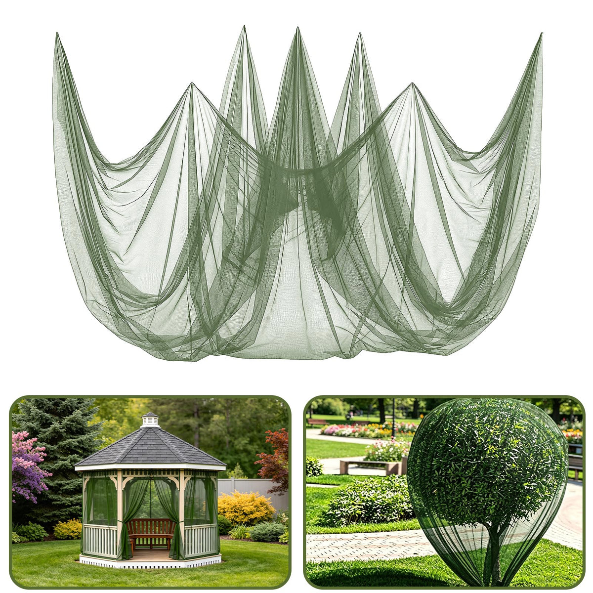 2Pcs 13x10ft Ultra-fine Mesh Mosquito Net, for Halloween Black Gauze Cloth